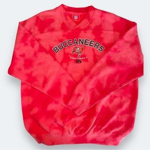 NFL Vintage Buccaneers red Tye-dye crew neck XL (thrift-flip)